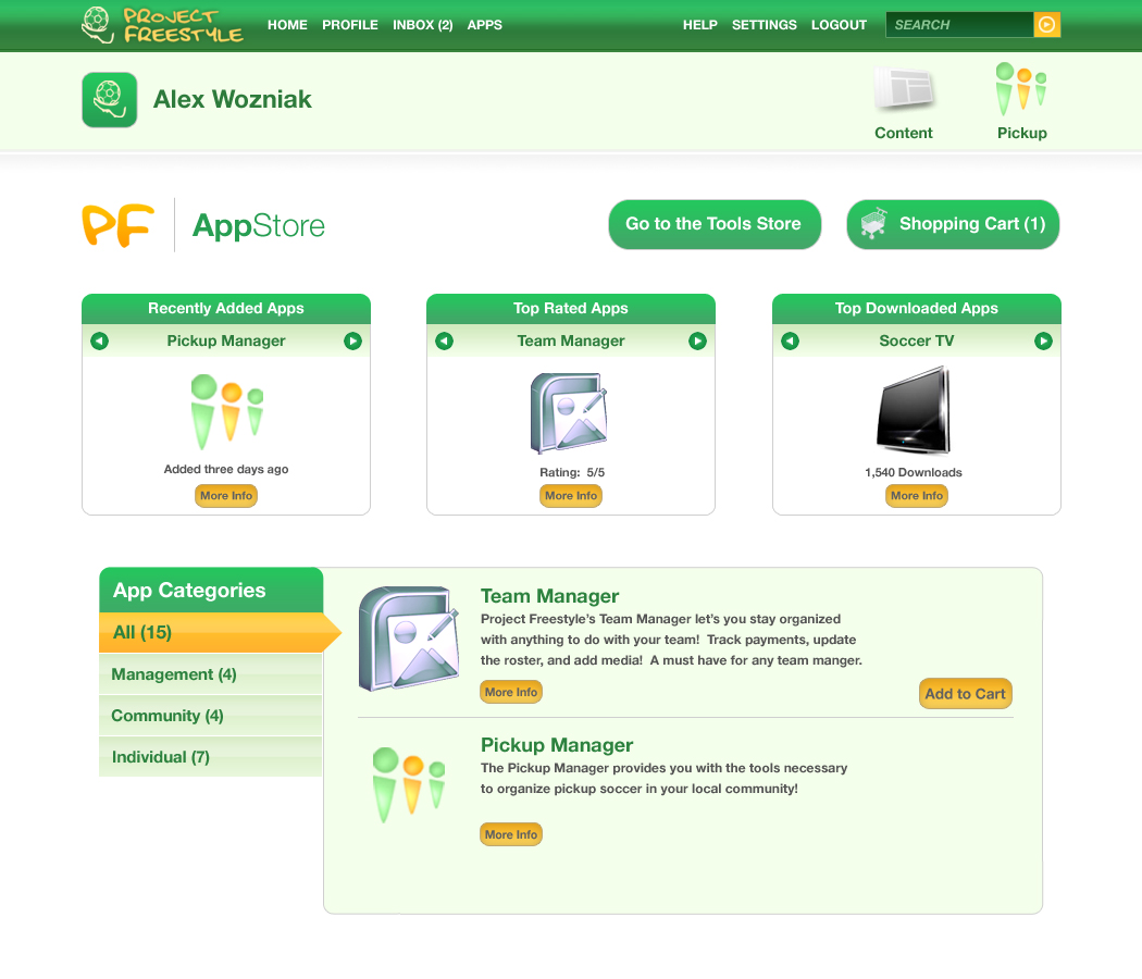 Apps Page