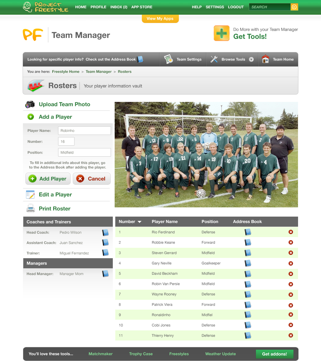 Roster Page